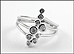 Bezel Set Diamond Cluster Ring in 14K White Gold THUMBNAIL
