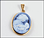 Mother and Child Cameo Pendant in 14K Yellow Gold THUMBNAIL