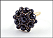 Garnet Cluster Ring with Silver Top in Yellow Gold THUMBNAIL
