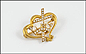 Victorian Cross and Crown Pin in 14K Yellow Gold THUMBNAIL