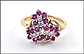 Ruby and Diamond Cluster Ring in 14K Yellow Gold THUMBNAIL
