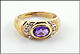 Amethyst Band with Diamond Accents in Yellow Gold THUMBNAIL