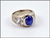 Linde' Star and Diamond Men's Ring in 14K White Gold THUMBNAIL