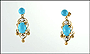 Turquoise Dangle Earrings in Yellow Gold THUMBNAIL