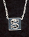 Sterling Silver Necklace, Letter S THUMBNAIL