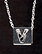 Sterling Silver Necklace, Letter V THUMBNAIL