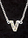 Sterling Silver Necklace, Letter V THUMBNAIL