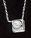 Sterling Silver Necklace, White Solitaire THUMBNAIL