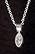 Sterling Silver Necklace, White Solitaire THUMBNAIL