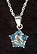 Sterling Silver Necklace, Light Blue Flower THUMBNAIL