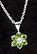Sterling Silver Necklace, Light Green Flower THUMBNAIL