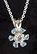 Sterling Silver Necklace, Light Blue Flower THUMBNAIL