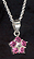 Sterling Silver Necklace, Light Red Flower THUMBNAIL