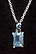 Sterling Silver Necklace, Light Blue Emerald Cut THUMBNAIL