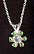 Sterling Silver Necklace, Light Green Flower THUMBNAIL