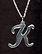 Sterling Silver Necklace, Letter K THUMBNAIL