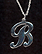Sterling Silver Necklace, Letter B THUMBNAIL