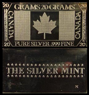 Canadian Flag' Art Bar by Silver Mint. MAIN