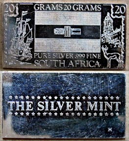South African Flag' Art Bar by Silver Mint. MAIN