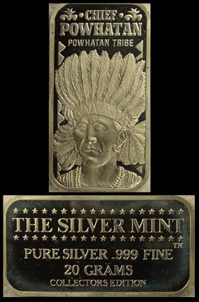 Chief Powhatan' Art Bar by Silver Mint. MAIN