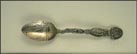 State Seal, Canoe, Rip Van Winkle, Niagara Falls, Kill Mts, Cats, Statue of Liberty, New York Souvenir Spoon THUMBNAIL