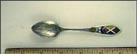 Enameled Crest and Maple Leaf, City Scene, Montreal, Canada Souvenir Spoon THUMBNAIL