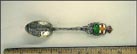 Cut Out Person Holding Enameled Crest, City Hall, Toronto, Canada Souvenir Spoon THUMBNAIL