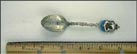 C.P.R. Station, Enameled Maple Leaf, Vancouver, B.C., Canada Souvenir Spoon THUMBNAIL