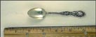 Caption Geo. Vancouver, Granville Street, Siwash Rock, Capilano Canyon, Vancouver, B.C., Canada Souvenir Spoon THUMBNAIL