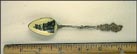 Cream Colored Enamel with Ink Monument Picture, Berlin, Germany Souvenir Spoon THUMBNAIL