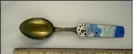 Engraved Carole Enamel Winter Scene, Denmark Souvenir Spoon THUMBNAIL