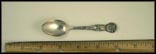City Seal, Public Library, Lincoln Statue, Water Tower, Government Building and... Souvenir Spoon THUMBNAIL