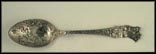 Christmas, Santa Going Down Chimney, Peace on Earth Good Will Toward Men, Manger Scene Souvenir Spoon THUMBNAIL