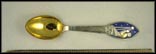 Julen 1935, Enameled Shepherd with Lamb Looking at Star Souvenir Spoon THUMBNAIL