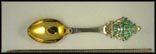 Jul 1932, Enameled Christmas Tree with Children Holding Hands Around It Souvenir Spoon THUMBNAIL
