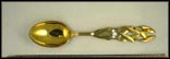 Julen 1941, Enameled Cut Out Snow Berries Souvenir Spoon THUMBNAIL