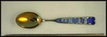 Julen 1944, Enameled Blue Hearts Souvenir Spoon THUMBNAIL