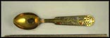 Julen 1939, Enameled Hearts, Instruments, Star, Cut Out Circles Souvenir Spoon THUMBNAIL
