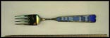 Jul 1944, Blue Enameled Hearts, Fork Souvenir Spoon THUMBNAIL