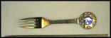 Jul 1931, Cut Out Enameled Star of Bethlehem Fork Souvenir Spoon THUMBNAIL