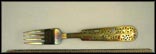 Julen 1939, Enameled Hearts, Instruments, Star, Cut Out Circles Fork Souvenir Spoon THUMBNAIL