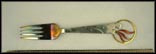 Julen 1933, Enameled Cut Out Fire, Mary Fork Souvenir Spoon THUMBNAIL