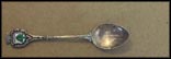 Enameled Cedar Tree, 800 Silver Souvenir Spoon THUMBNAIL