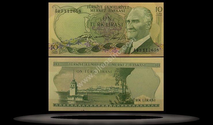 Turkey Banknote, 10 Lira, L.1930 (4.7.1966), P#180 MAIN