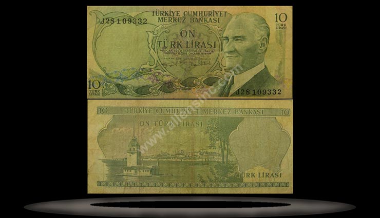 Turkey Banknote, 10 Lira, L.1970 (1975), P#186 MAIN