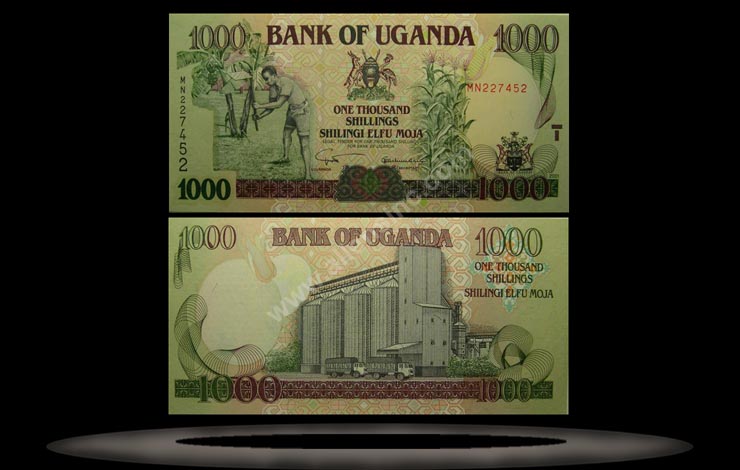Uganda Banknote, 1000 Shillings, 2001, P#39A MAIN
