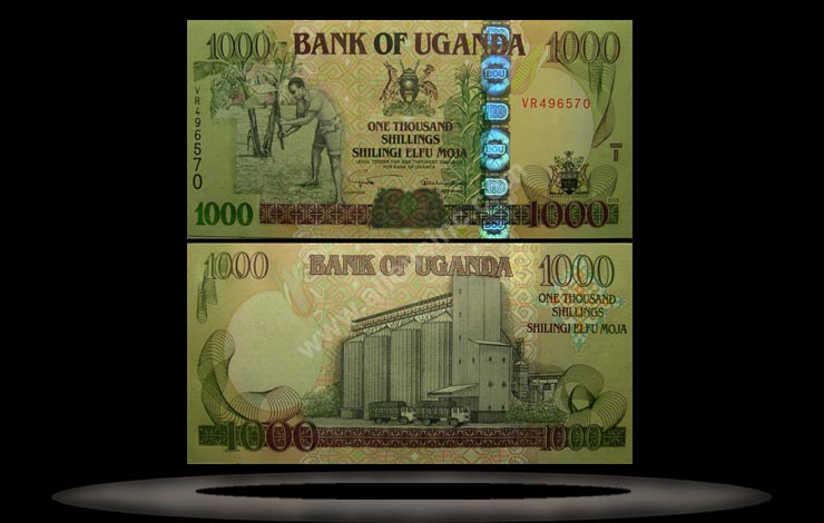 Uganda Banknote, 1000 Shillings, 2005, P#43 MAIN
