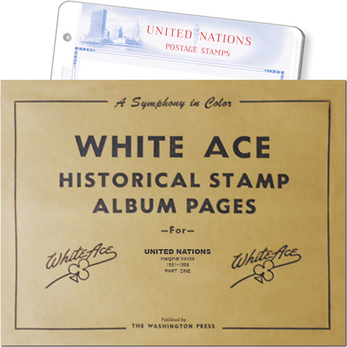 White Ace Album Pages - United Nations Inscription Blocks, Part 1, 1951-1958 MAIN