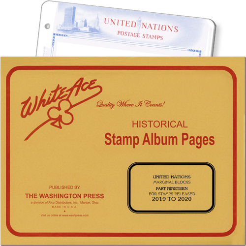 White Ace Album Pages - United Nations Inscription Blocks, Part 19, 2019-2020 MAIN