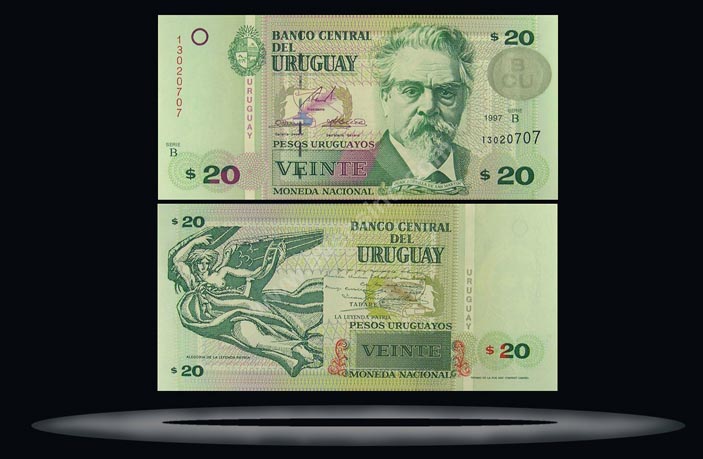 Uruguay Banknote, 20 Pesos Uruguayos, 1994, P#74a MAIN